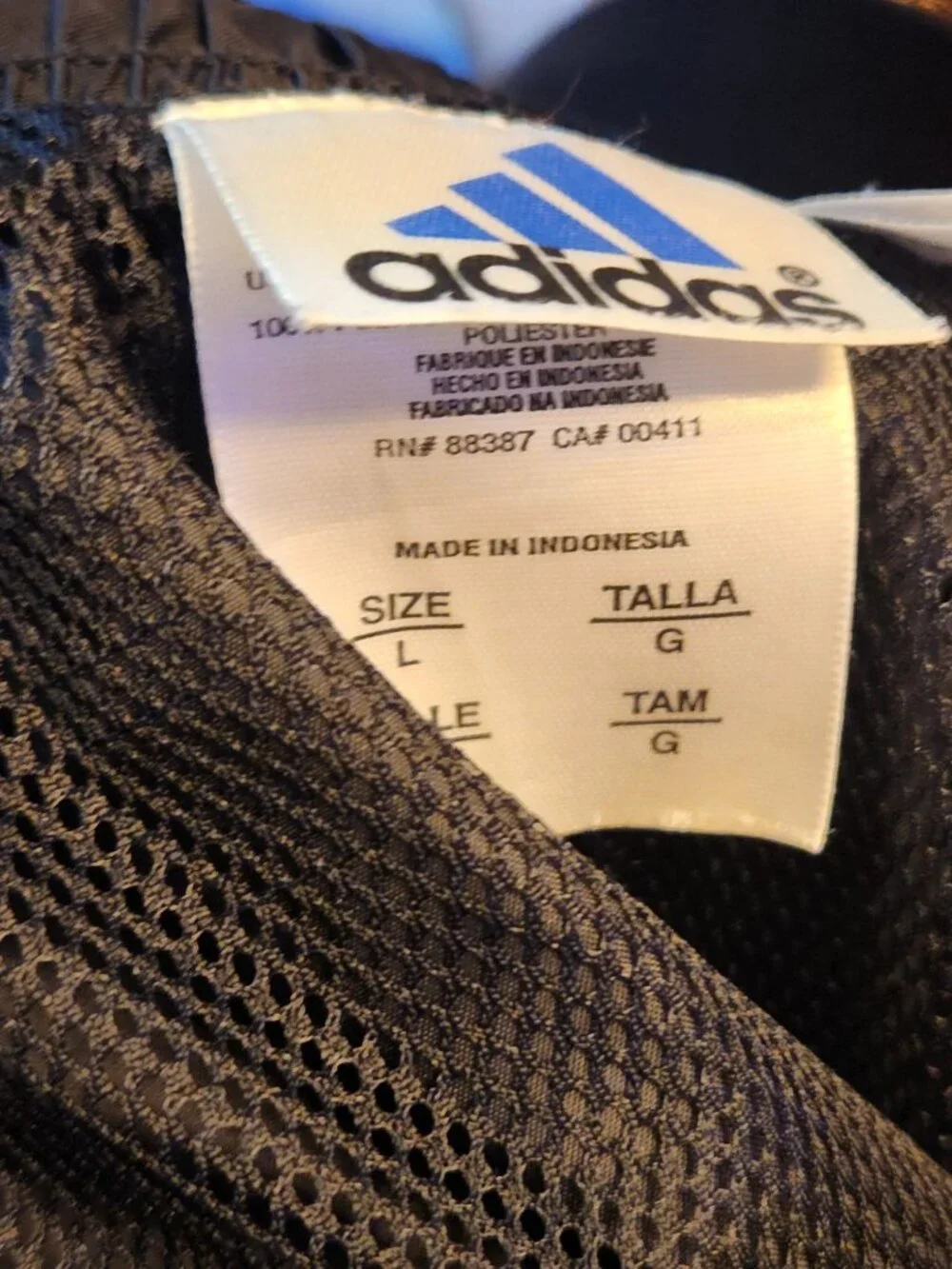 Vintage 2001 Adidas Black Wind Pants Men’s Large Mesh Lined